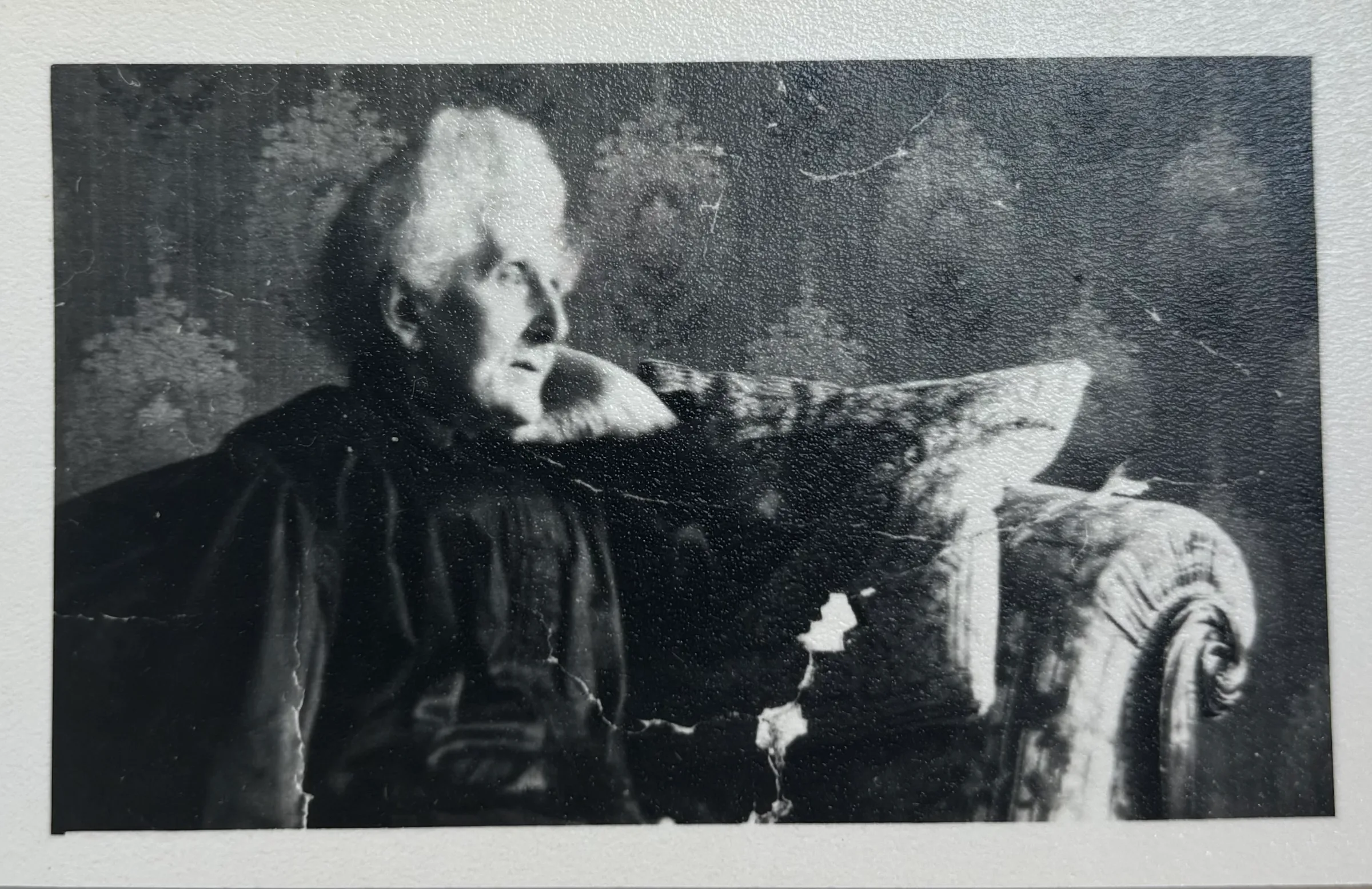 Jane Emma Thrail Campbell 1838 – 1935 — Jane Emma Thrail Campbell. Photograph from my grandad’s photo album. She was his great grandmother. Date on the back of…, 1932