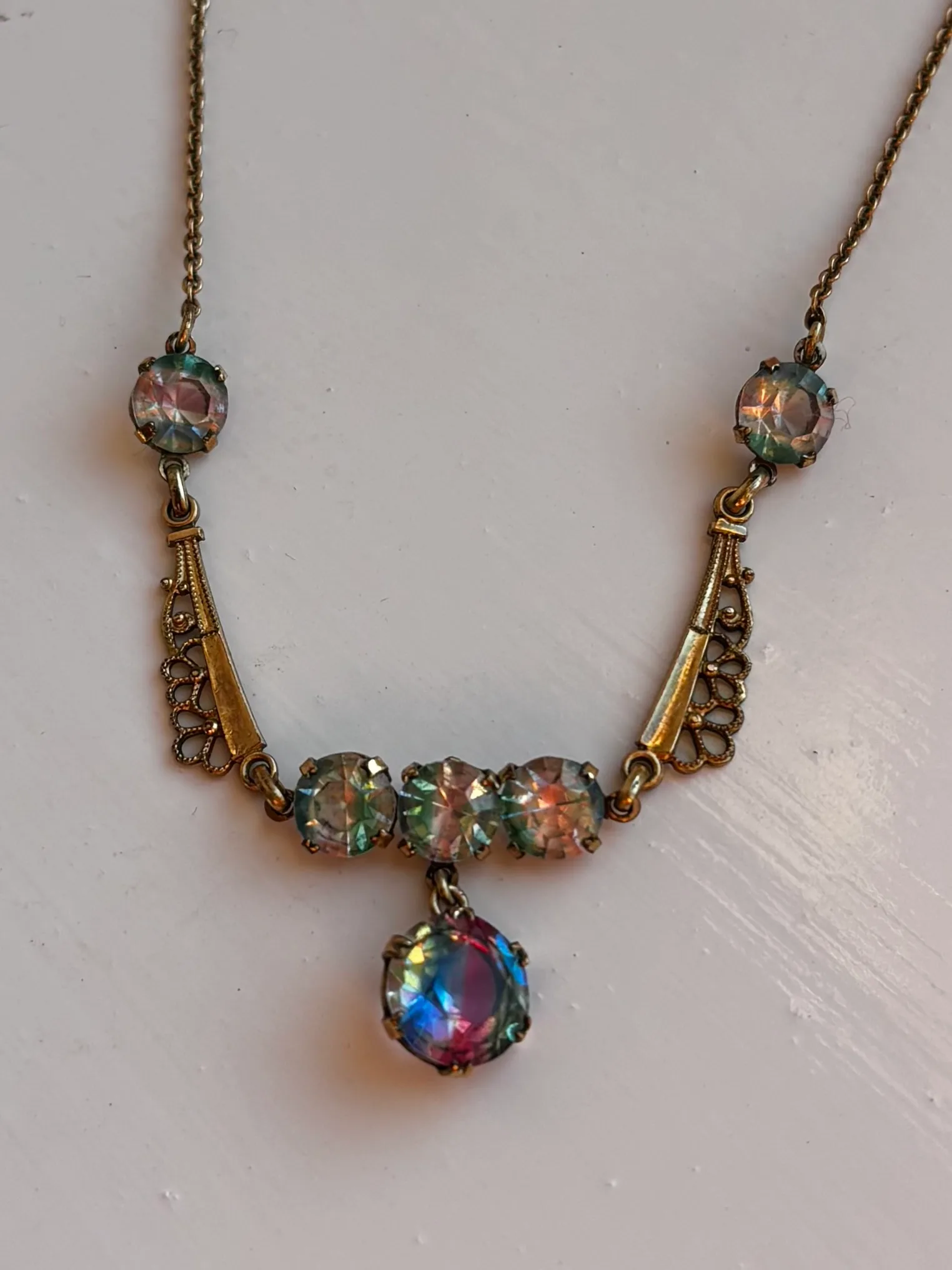 Thirza Linley (1905 Darfield, South Yorkshire, England – 1996 Rotherham, South Yorkshire, England) — Thirza gave this necklace to my grandmother on her 13th birthday, and my grandmother gave it to me when I turned 13. I…, About 1950