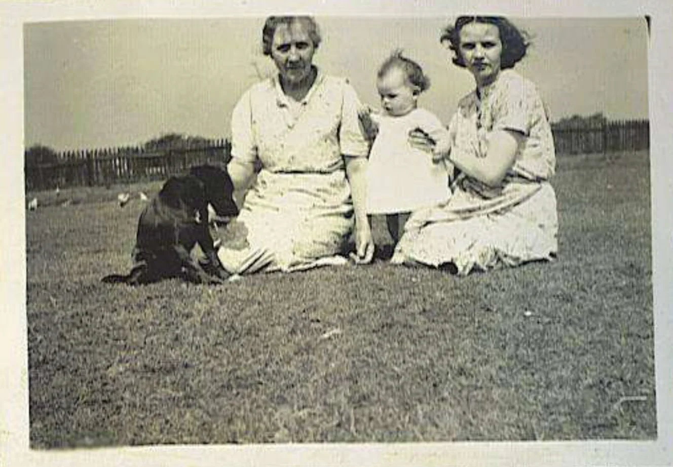 Jane Linley 1910 – 1985, Mary Hannah Button 1876 – 1955, 138, Snape Hill Road, Darfield, South Yorkshire, England — These family photographs were taken at 138 Snape Hill Road, Darfield. The baby is my grandmother. Her grandparents…, about 1939